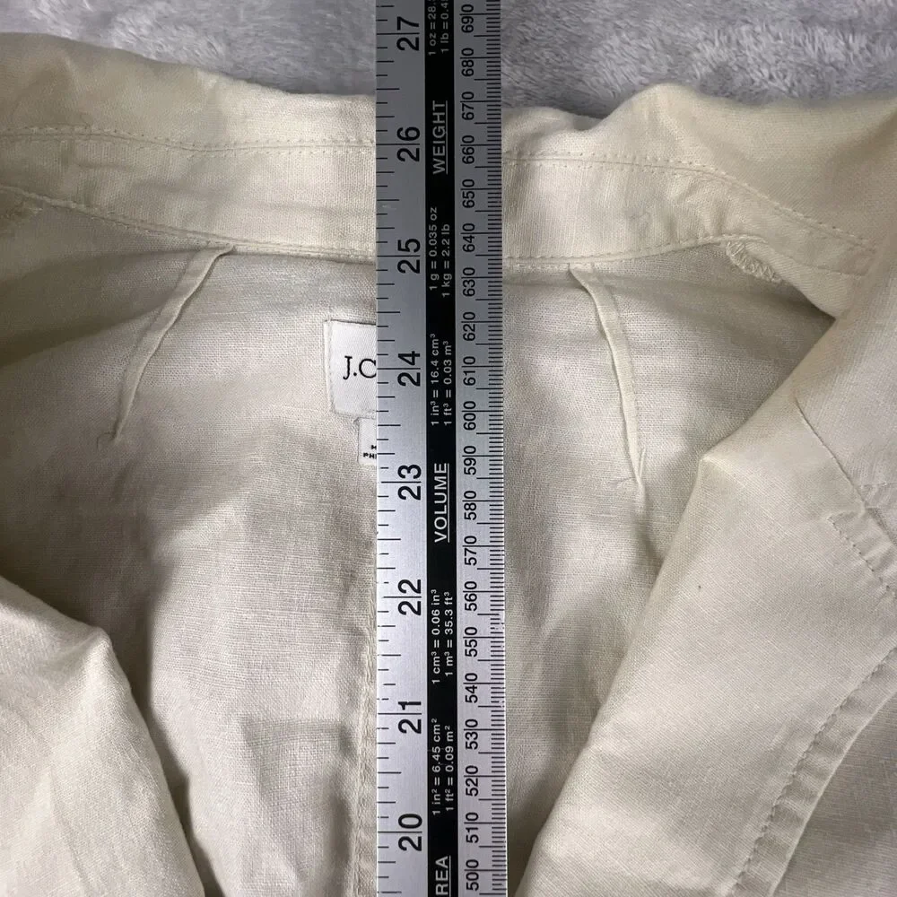 J.Crew Womens Beige Single Button Blazer Jacket Size 14